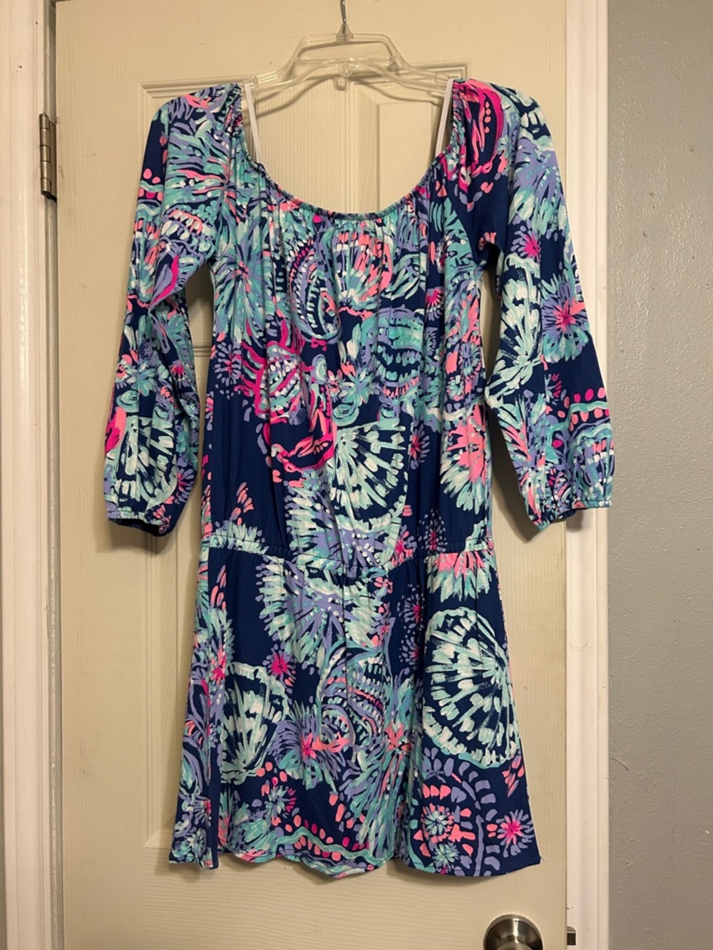 Lilly Pulitzer Lana blue pink tropical skort Romper